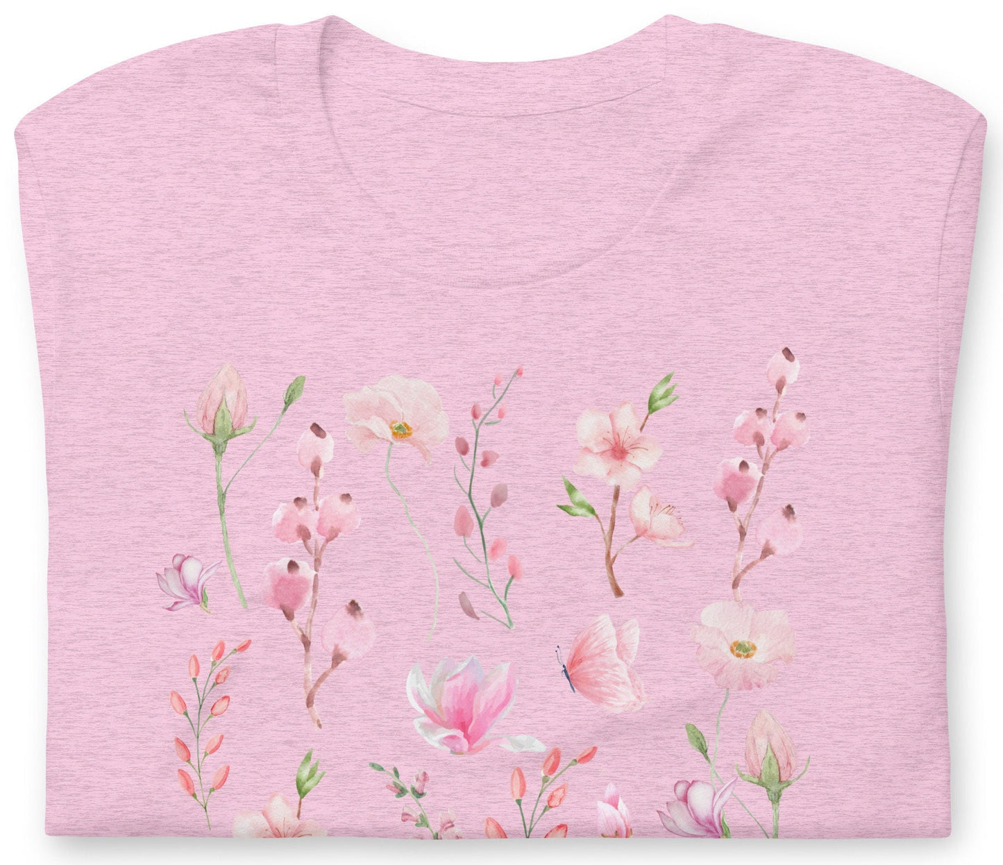 Pink Flowers Shirt, Wildflower Tshirt, Gifts For Her, Gift For Womens, Flower T-Shirt, Gardening Shirt, Wildflower Tee