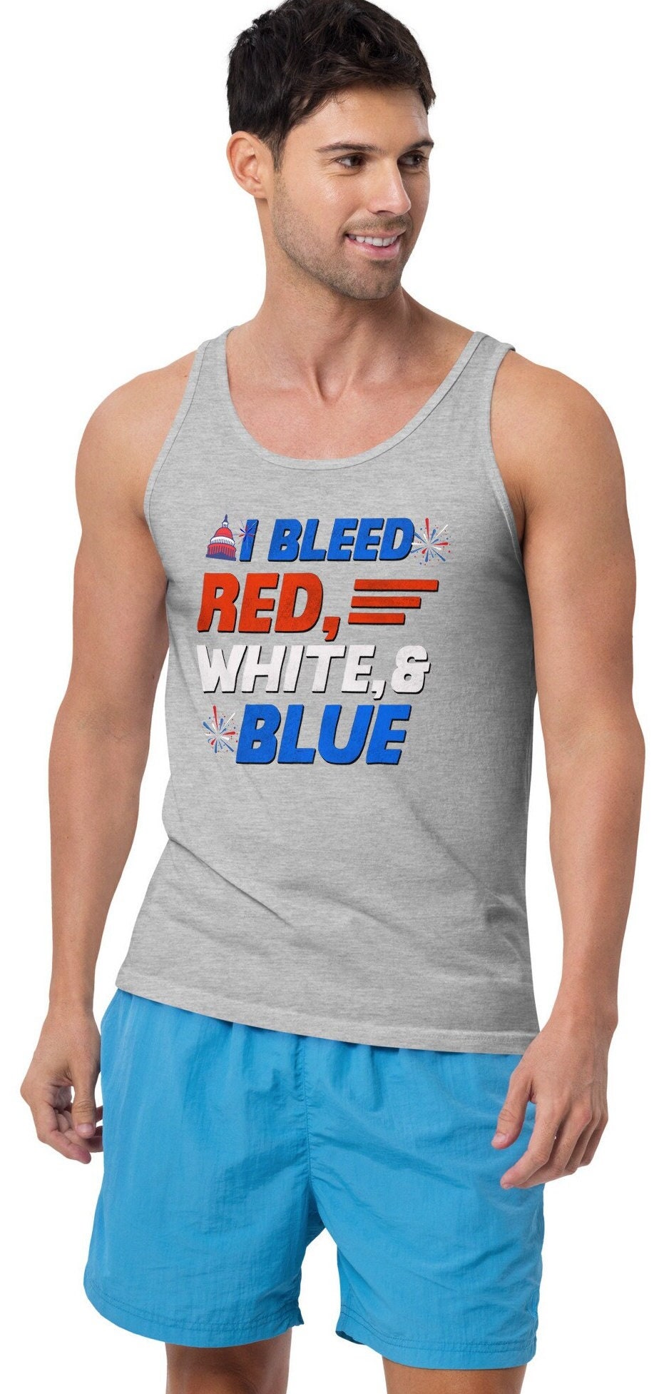 Men 4Th Of July Tank Top, Patriotic Shirt, Independence Day, Patriotic Tank Top, American Flag Shirt,Fourth Of July Shirt, Red White & Blue