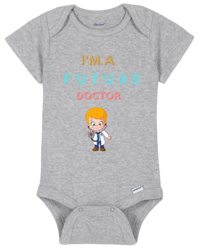 Gerber Baby Short Sleeve I am a future doctor Onesie, Baby onesie gift, 100% Cotton Baby onesies