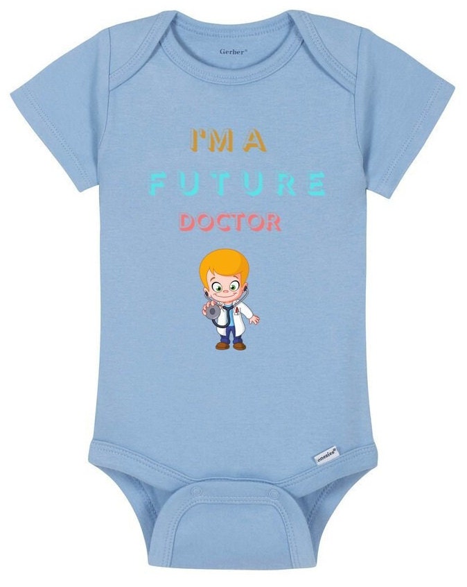 Gerber Baby Short Sleeve I am a future doctor Onesie, Baby onesie gift, 100% Cotton Baby onesies