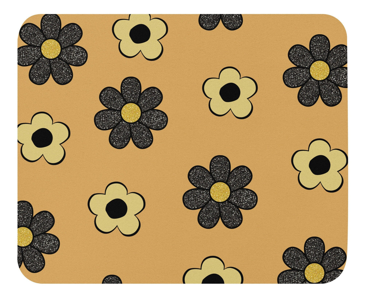 Brown Floral Mouse Pad, Desk Accessories, Mouse Mat, Square Mouse Pad, Cute Mouse Pad, Office Mouse Pad, Desk Decorations