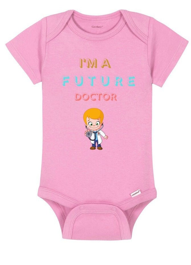 Gerber Baby Short Sleeve I am a future doctor Onesie, Baby onesie gift, 100% Cotton Baby onesies