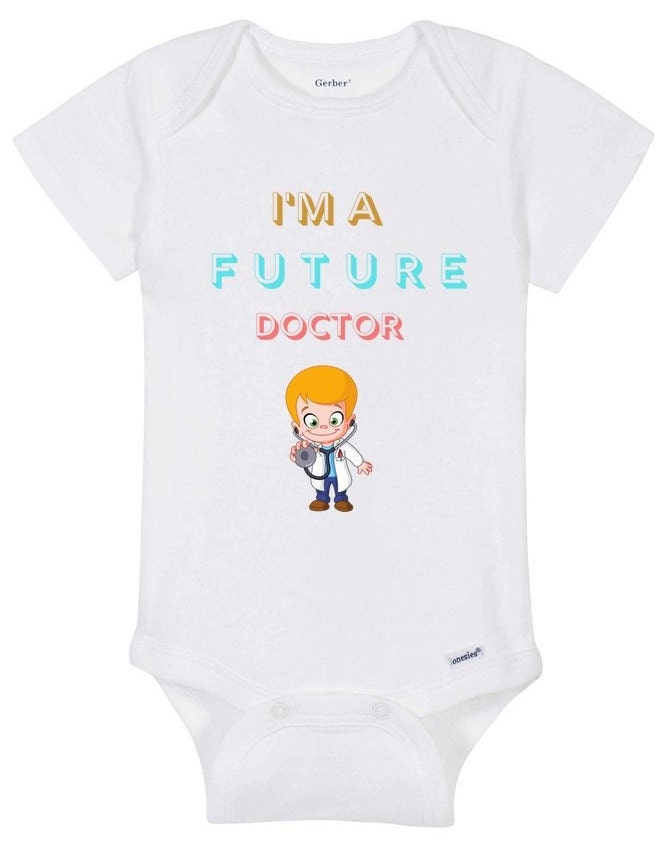 Gerber Baby Short Sleeve I am a future doctor Onesie, Baby onesie gift, 100% Cotton Baby onesies