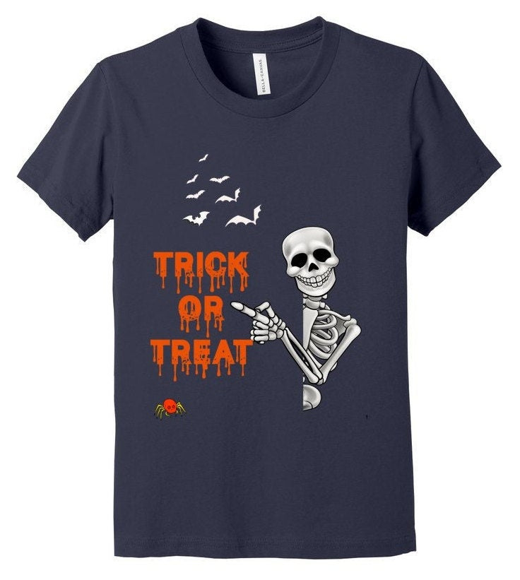 Youth Jersey Trick or Treat Tee, Halloween Tee, autumn Shirt, Fall Kids shirt