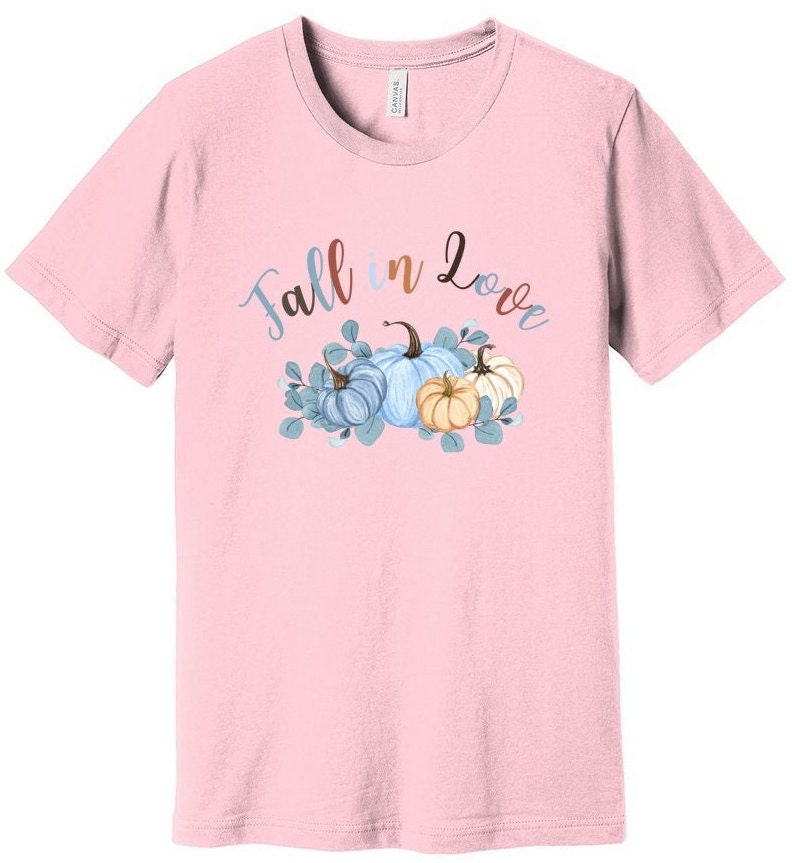 Fall in Love Thanksgiving Shirt, Pumpkin T-Shirt, Fall Graphic Tee, Thanksgiving Top, Halloween Shirt, Oversized Fall Vibes Shirt