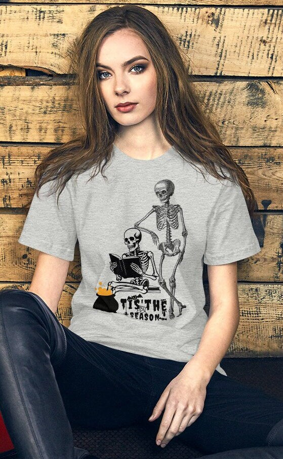 Halloween Book Shirt, Skeleton Shirt, Book Lover Skeleton Tee, Halloween Skeleton TShir,t, Fall Spooky ShirtShirt