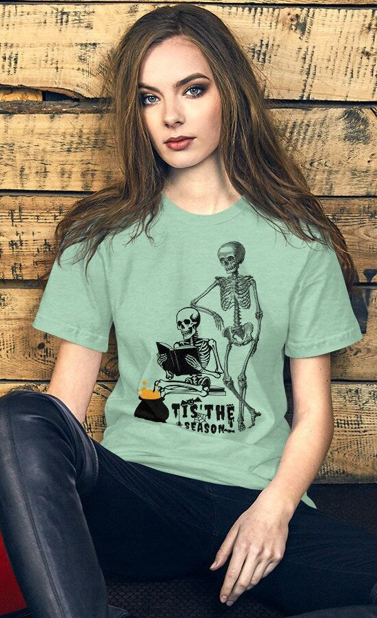 Halloween Book Shirt, Skeleton Shirt, Book Lover Skeleton Tee, Halloween Skeleton TShir,t, Fall Spooky ShirtShirt