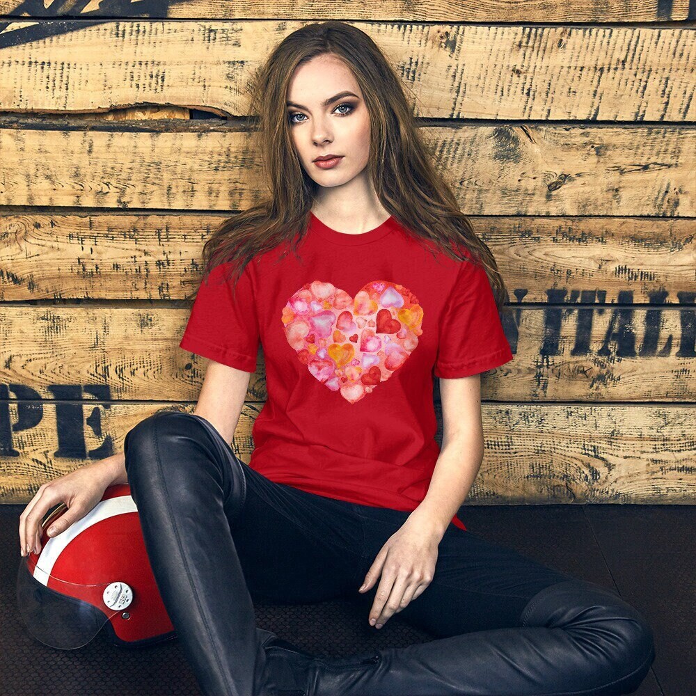 Valentine's Day Red Heart shirt, Red Valentine's Outfit, Love t-shirt, Valentine's Day Gift