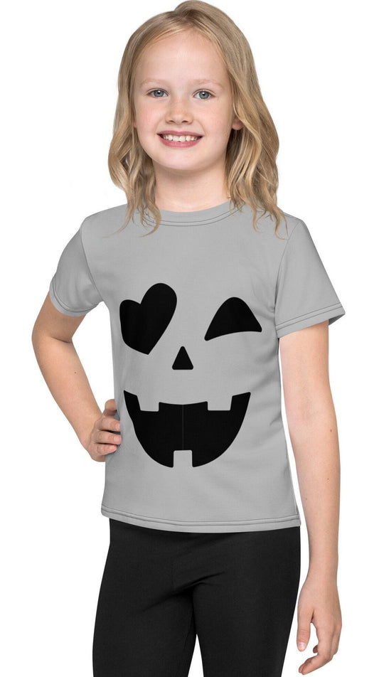 Kids crew neck Halloween t-shirt, Girl Pumpkin Shirt, Boy Pumpkin Shirt, Child Pumpkin Face T-Shirt