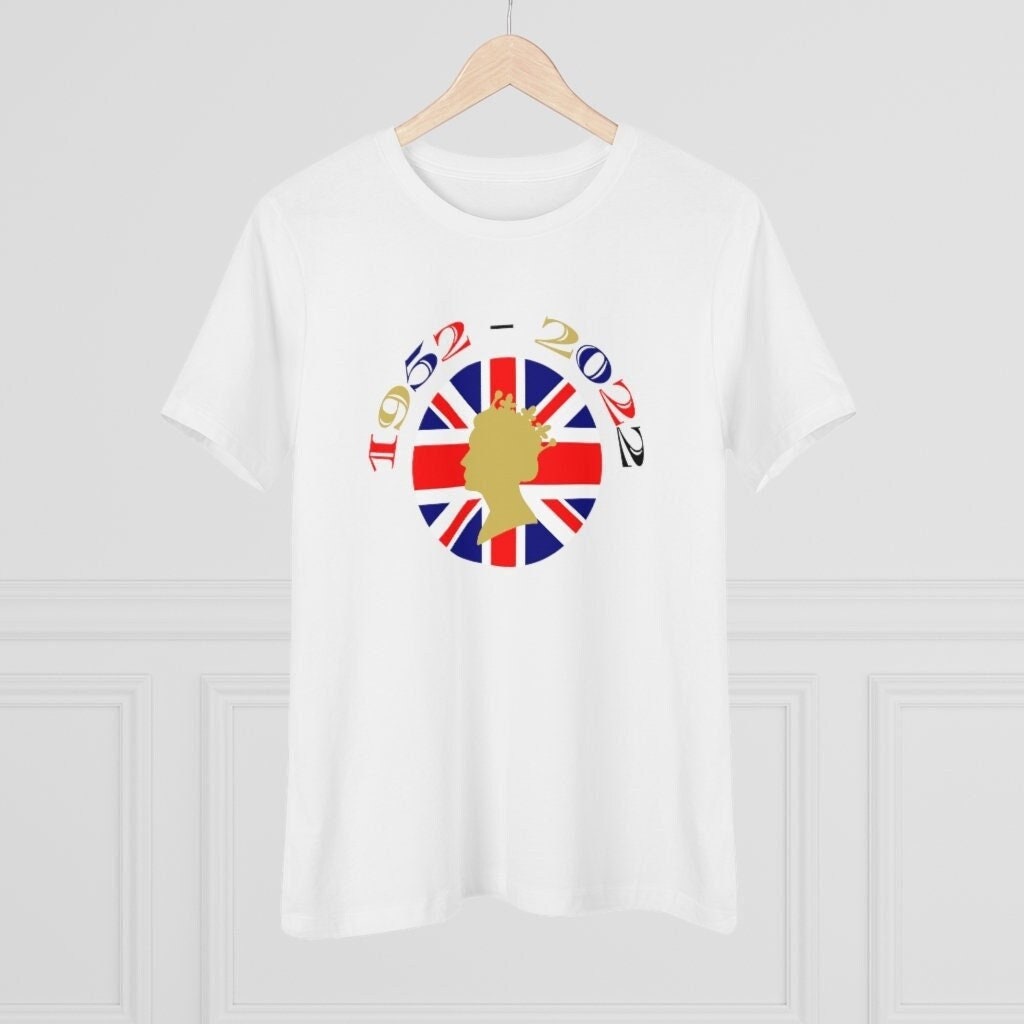 Women's Premium Queen Elizabeth Shirt Tee, RIP Majesty The Queen, Queen Of England Since 1952, Commemorative Shirt