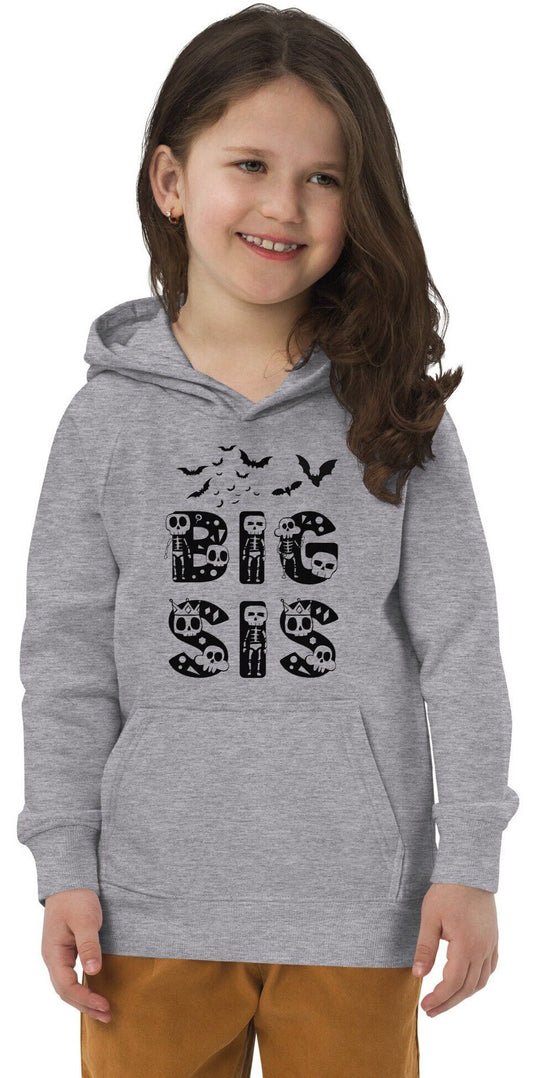 Kids eco big sister Halloween hoodie, Big Sister Halloween Sweater, Big Sis Fall Hoodie, Pregnancy Announcement, Halloween Kid Shirt