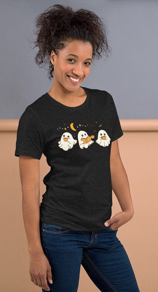 Ghost Coffee Shirt, Halloween ghost shirt, Spooky Season Tshirt, Cute Ghost Shirt, Coffee Lover Little Ghost Tee, Ghost Coffee Shirt