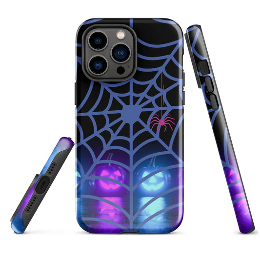 Tough Halloween Case for iPhone®, Pumpkin Phone Case, Spooky Spider Phone Case, Fall Hard Phone Case