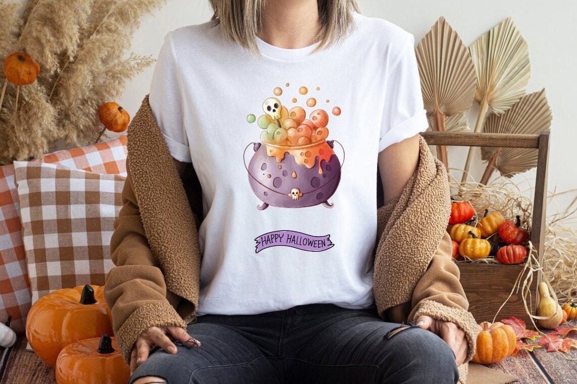 Unisex Jersey Halloween Tee, Cute Fall Shirt, Halloween Party Top