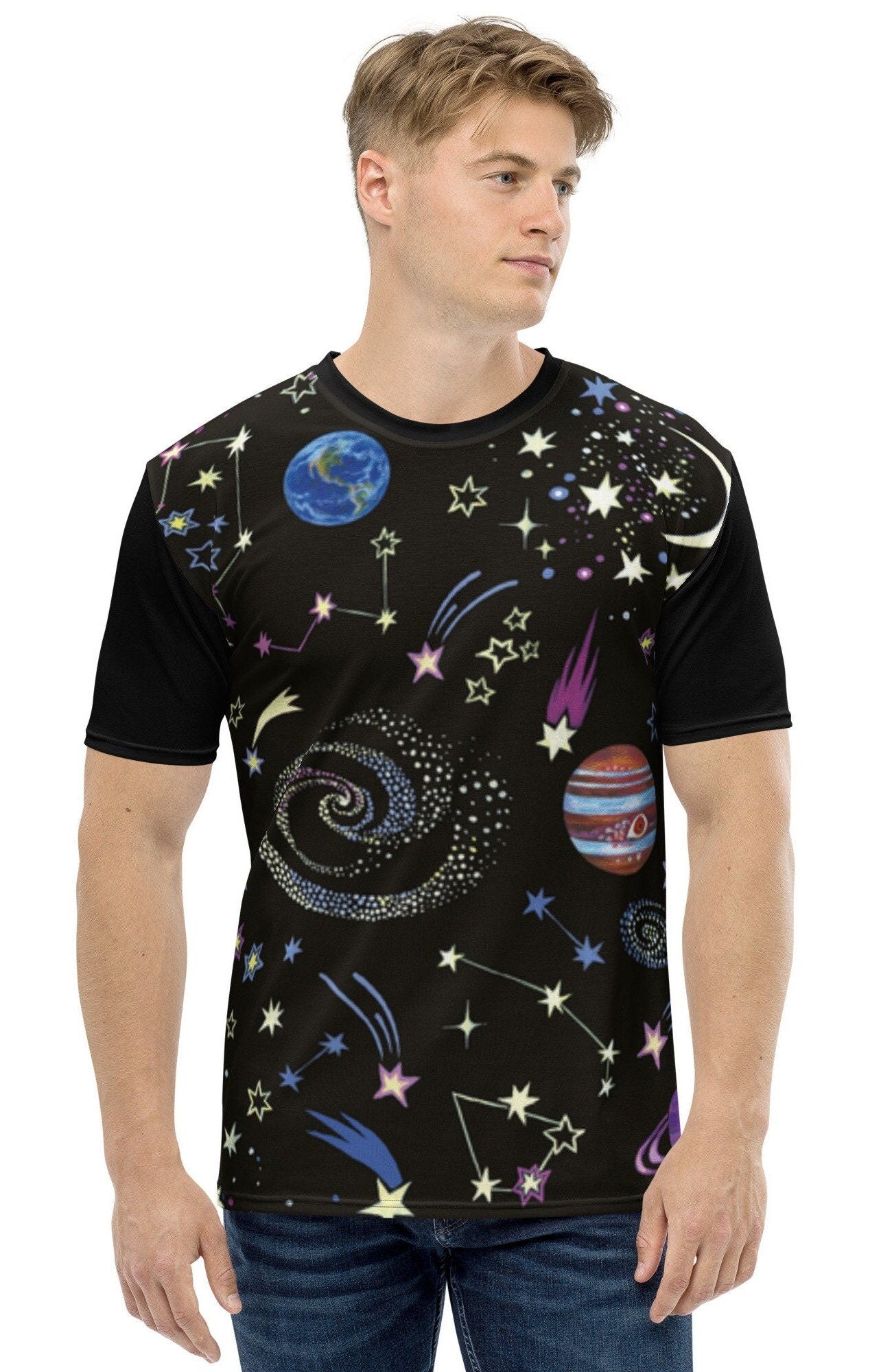 Outer Space Men&#39;s Shirt, Solar System Shirt, Astronaut T Shirt, T Shirt, Science Teacher Gift, Moon Shirt, Space Wars Men&#39;s t-shirt