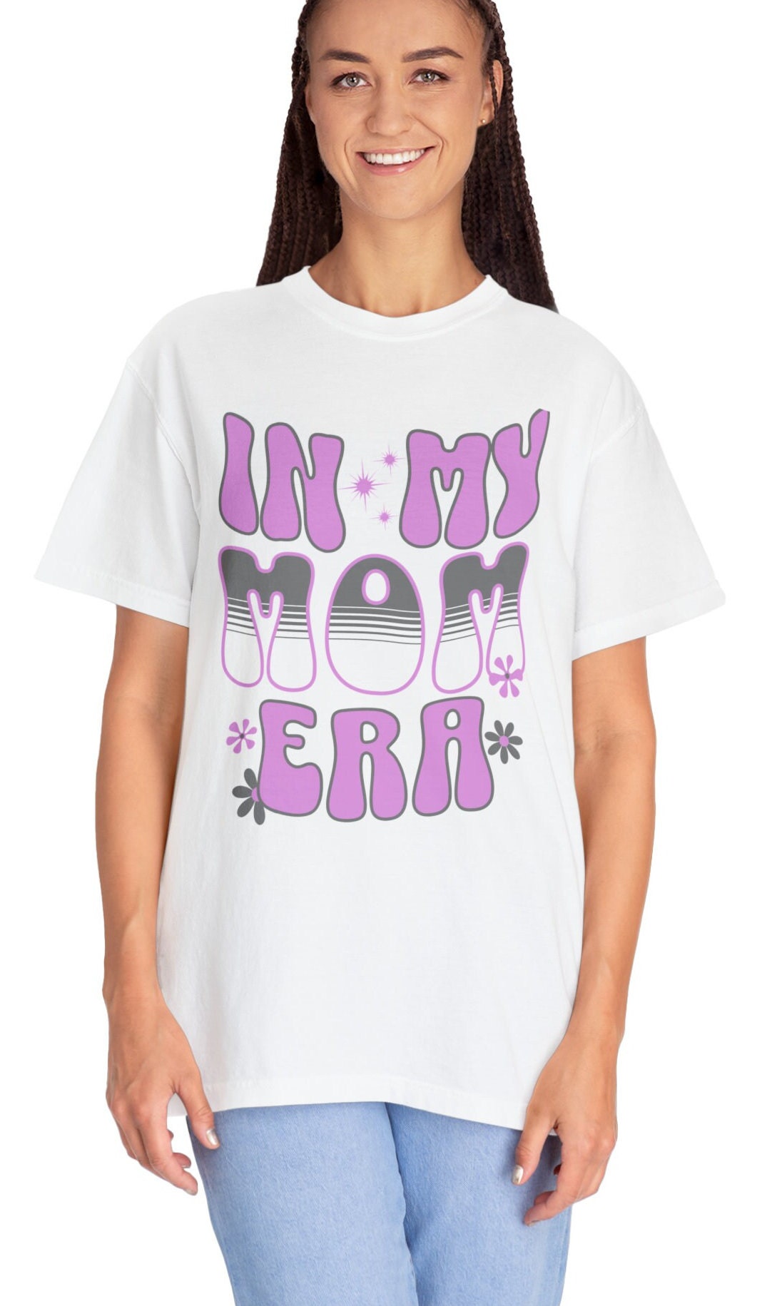 Retro Comfort Colors In My Mom Era Tee, New Mom Shirt, Pregnancy Announcement, Mothers Day Gift, Retro Graphic Garment-Dyed T-shirt