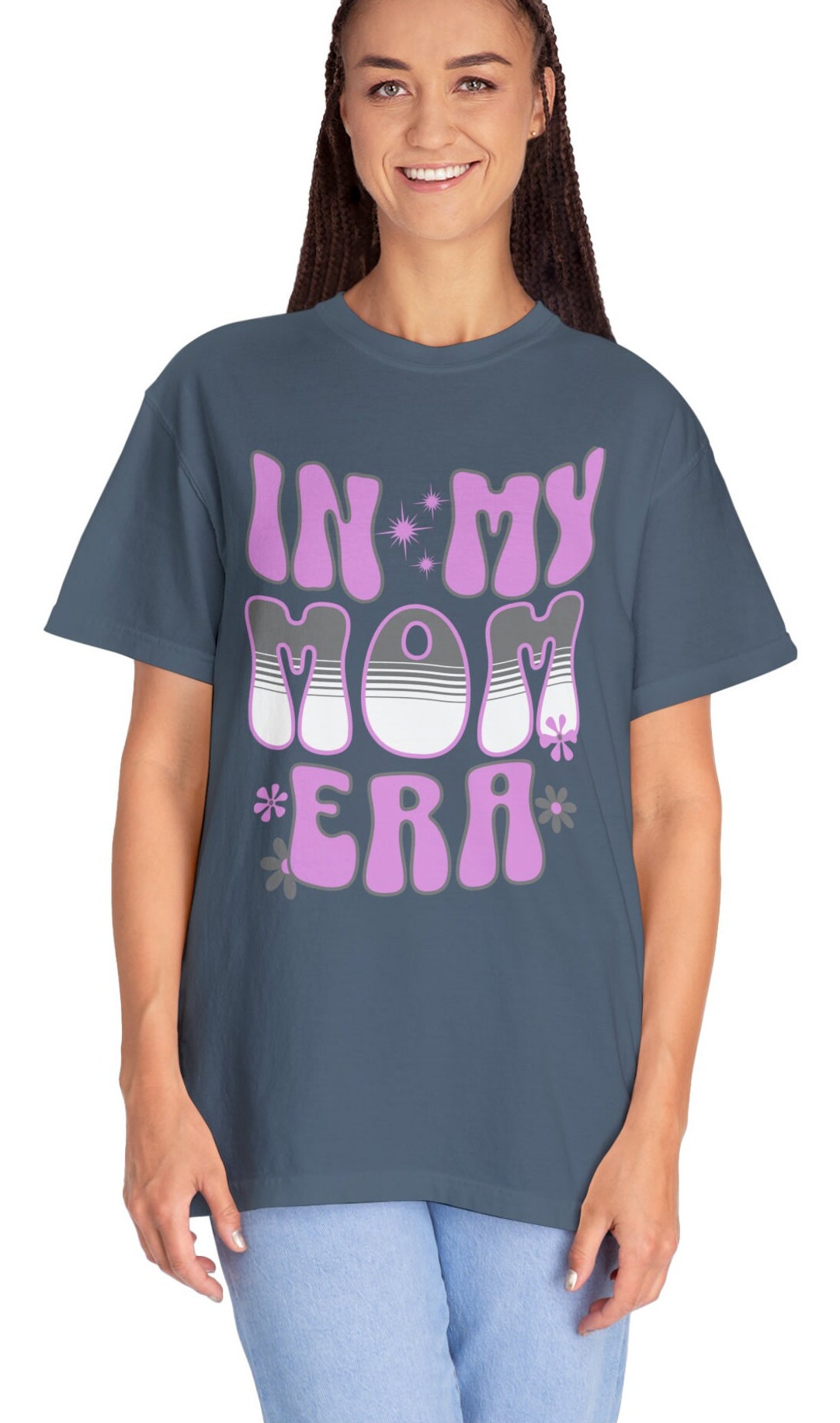 Retro Comfort Colors In My Mom Era Tee, New Mom Shirt, Pregnancy Announcement, Mothers Day Gift, Retro Graphic Garment-Dyed T-shirt