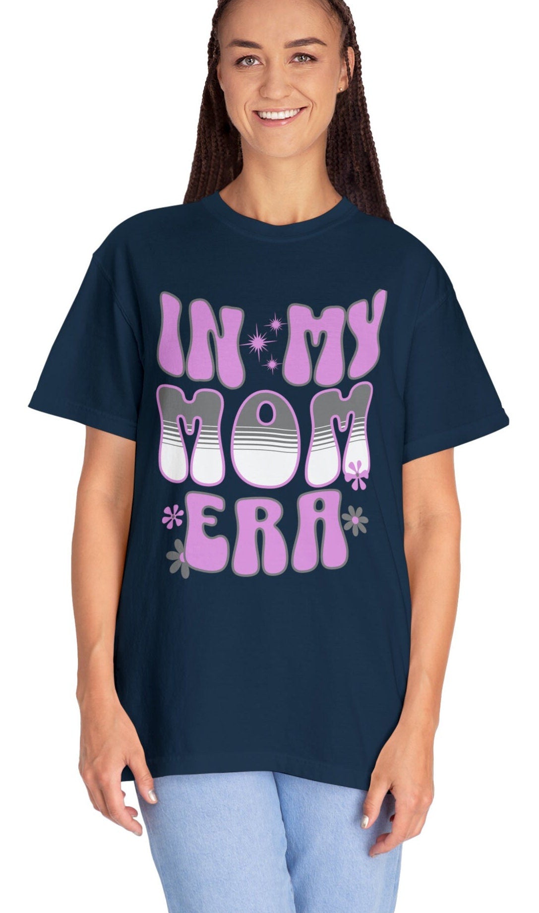 Retro Comfort Colors In My Mom Era Tee, New Mom Shirt, Pregnancy Announcement, Mothers Day Gift, Retro Graphic Garment-Dyed T-shirt