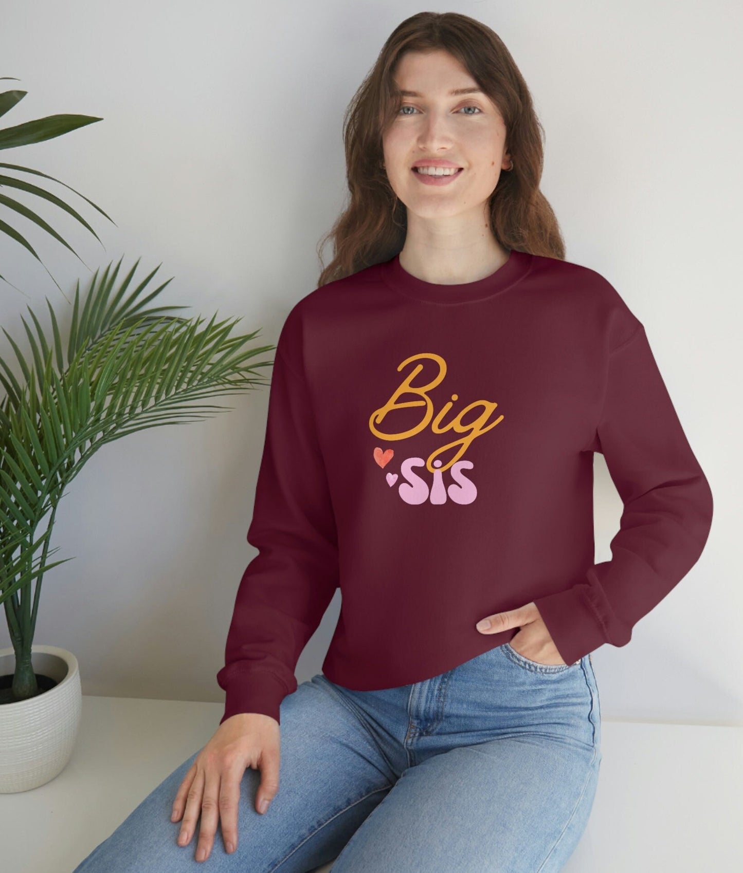 Big Sister Sweatshirt, Unisex Heavy Blend Crewneck Sweater, Prompted to Big Sister Pullover, Pregnancy Announcement Shirt.