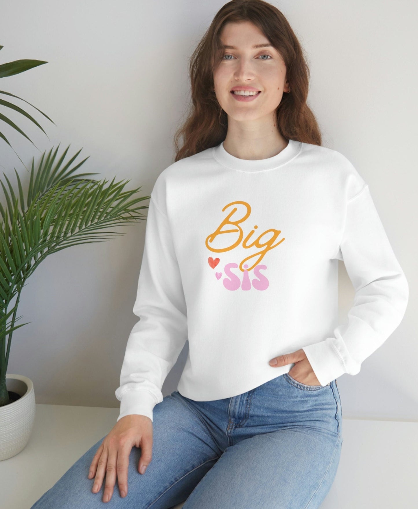 Big Sister Sweatshirt, Unisex Heavy Blend Crewneck Sweater, Prompted to Big Sister Pullover, Pregnancy Announcement Shirt.