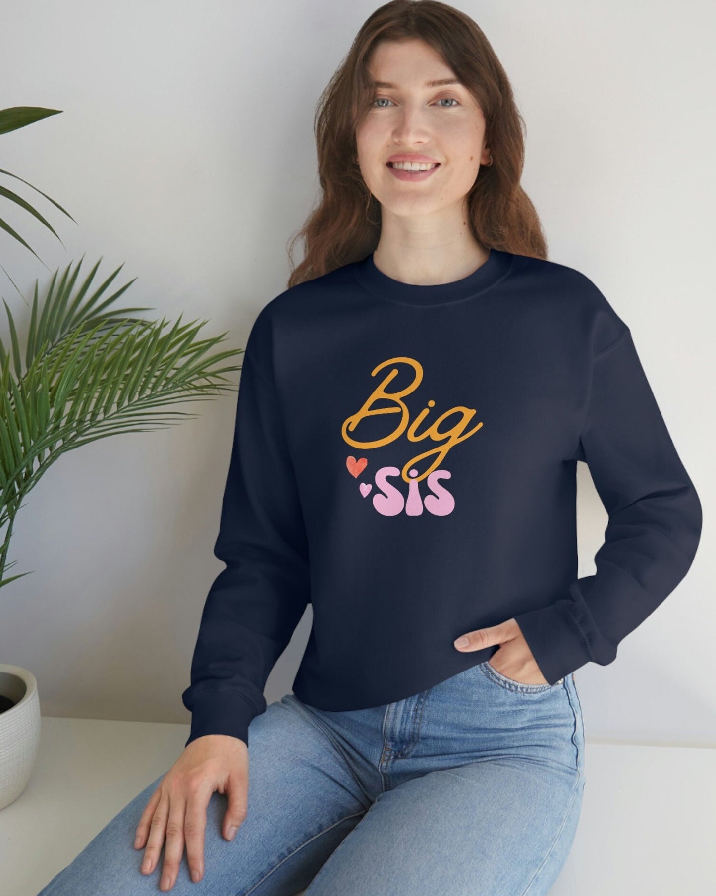 Big Sister Sweatshirt, Unisex Heavy Blend Crewneck Sweater, Prompted to Big Sister Pullover, Pregnancy Announcement Shirt.