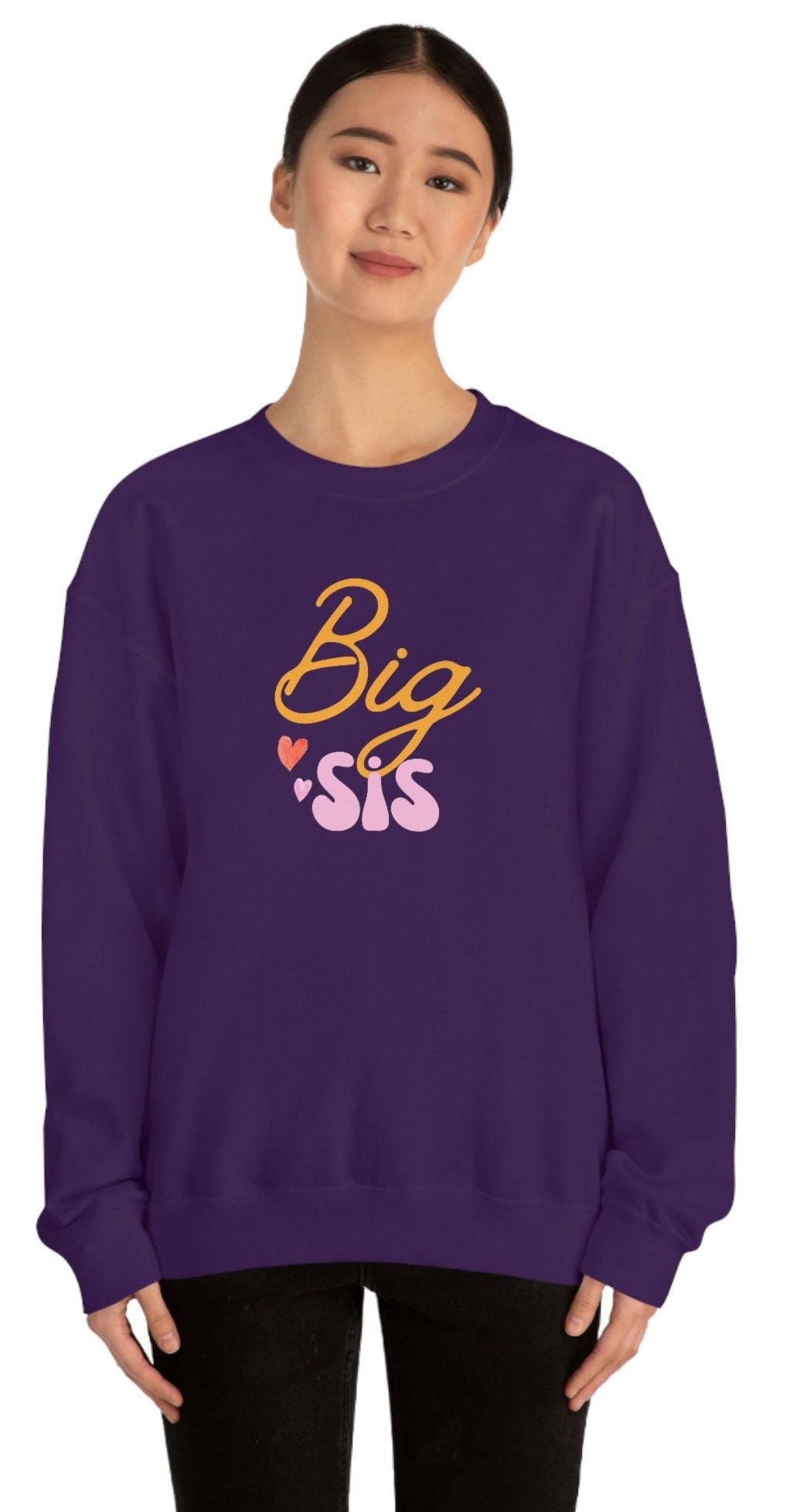 Big Sister Sweatshirt, Unisex Heavy Blend Crewneck Sweater, Prompted to Big Sister Pullover, Pregnancy Announcement Shirt.