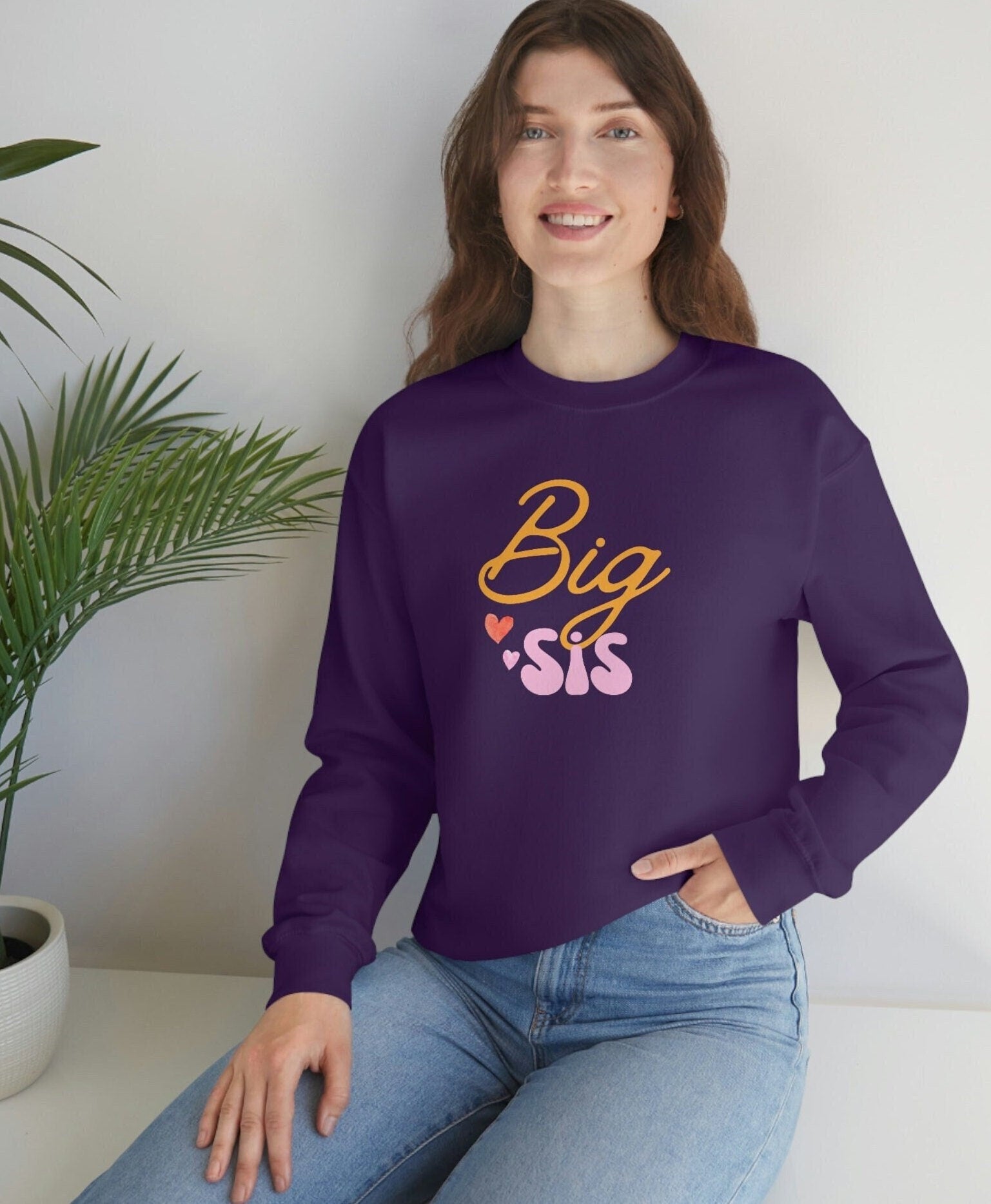 Big Sister Sweatshirt, Unisex Heavy Blend Crewneck Sweater, Prompted to Big Sister Pullover, Pregnancy Announcement Shirt.