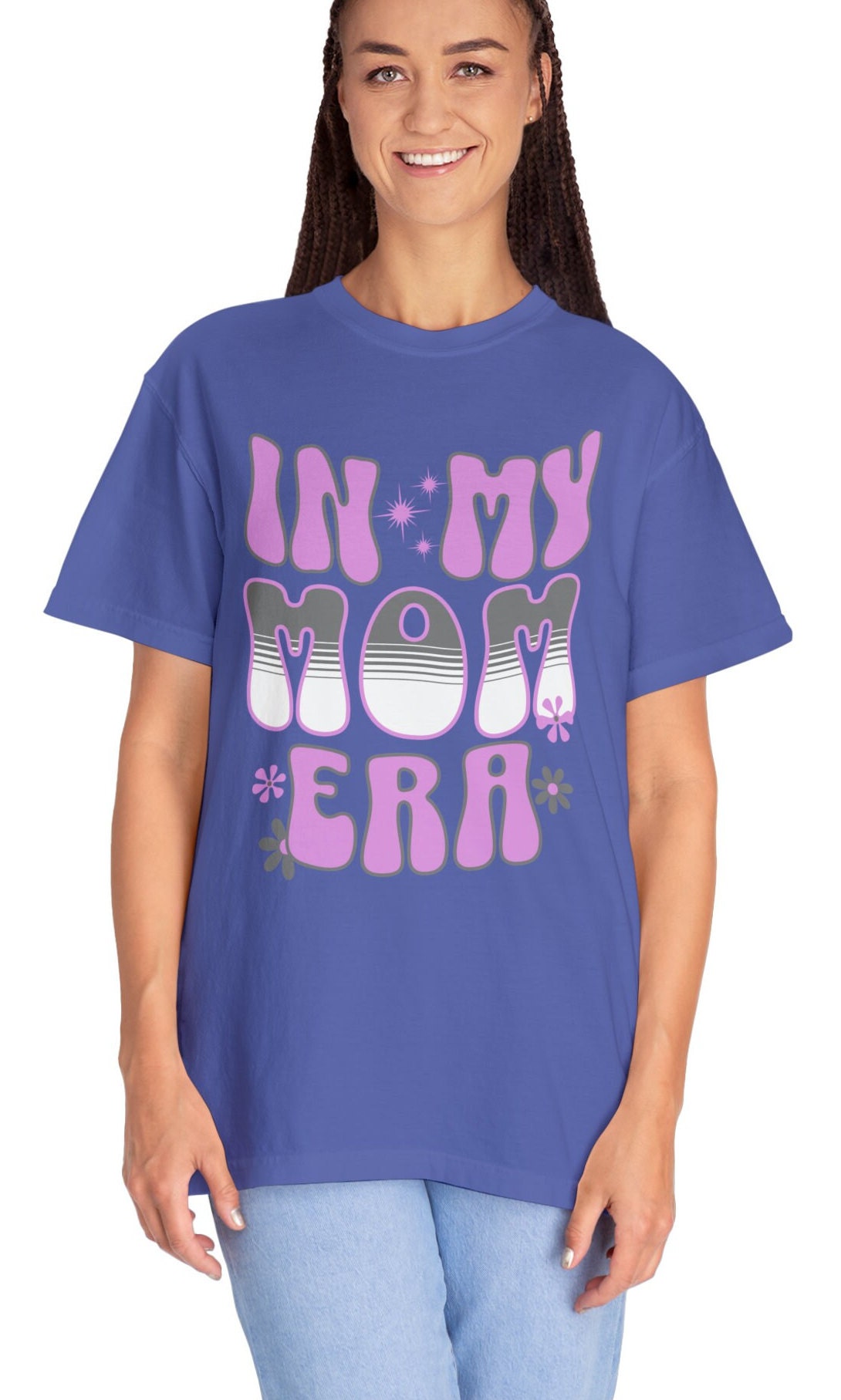 Retro Comfort Colors In My Mom Era Tee, New Mom Shirt, Pregnancy Announcement, Mothers Day Gift, Retro Graphic Garment-Dyed T-shirt