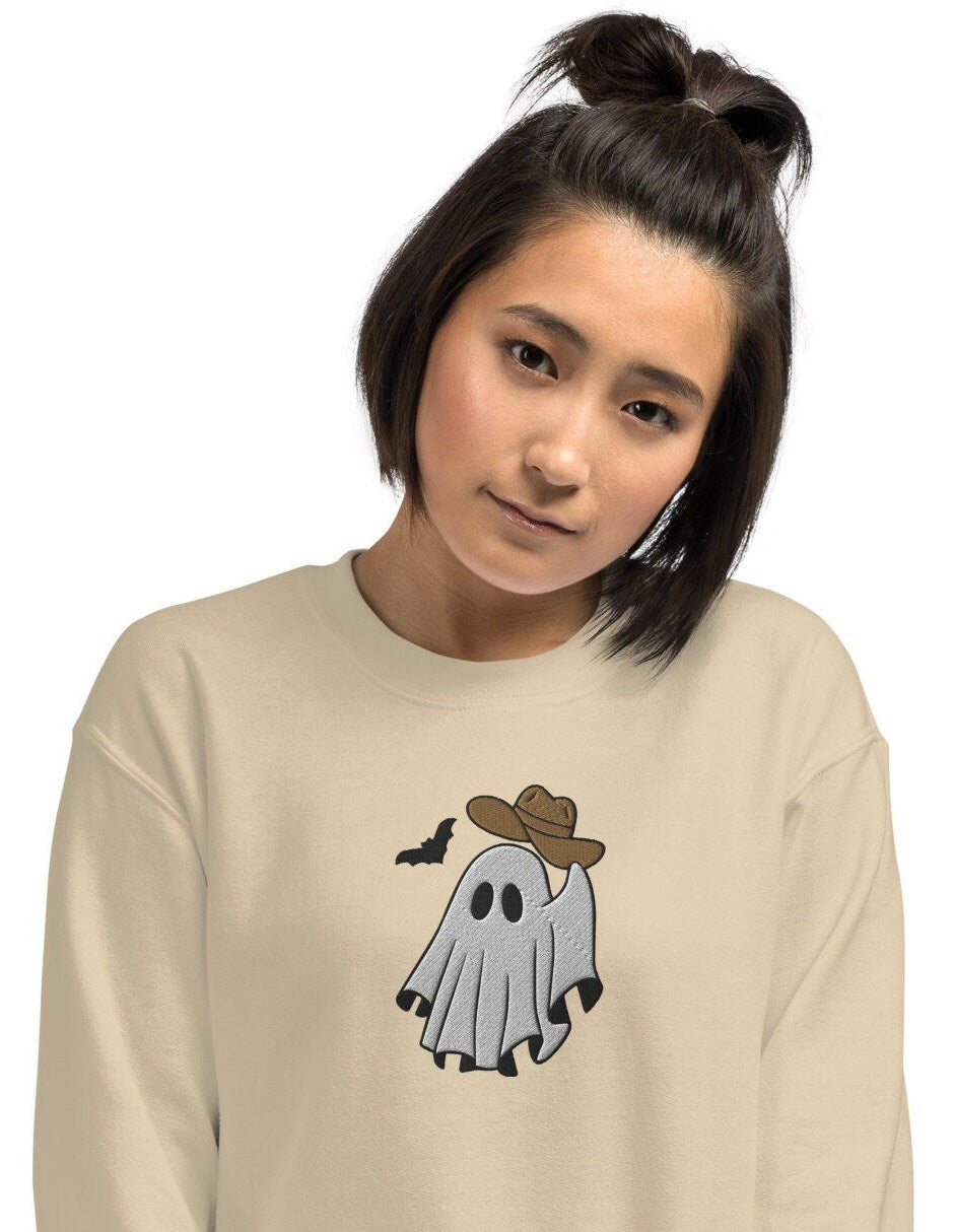 Embroidered Western Howdy Ghost Sweatshirt, Howdy Halloween, Western Halloween