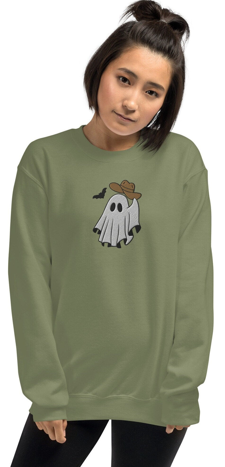 Embroidered Western Howdy Ghost Sweatshirt, Howdy Halloween, Western Halloween