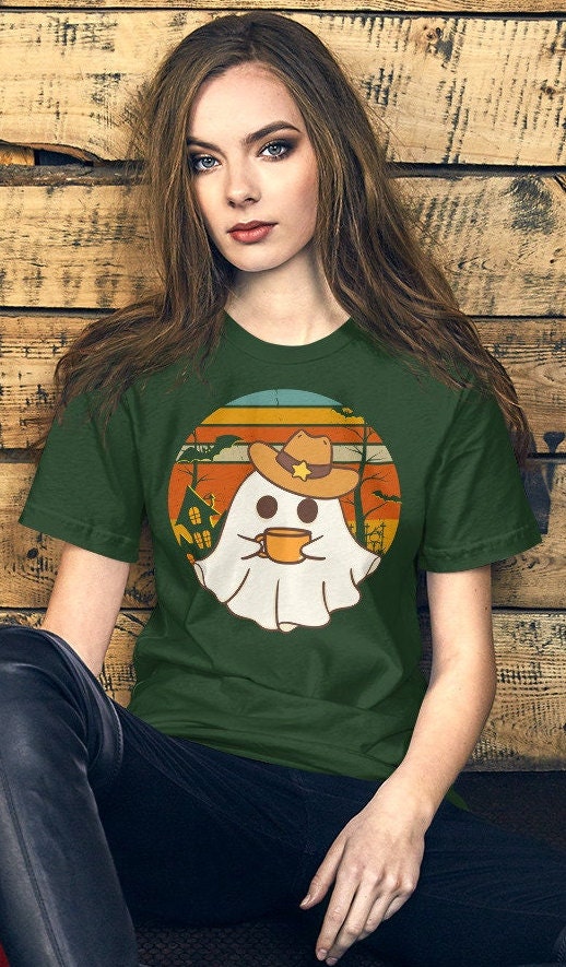 Iced Coffee Halloween Ghost Shirt, Halloween Coffee Shirt, Halloween Coffee Lovers