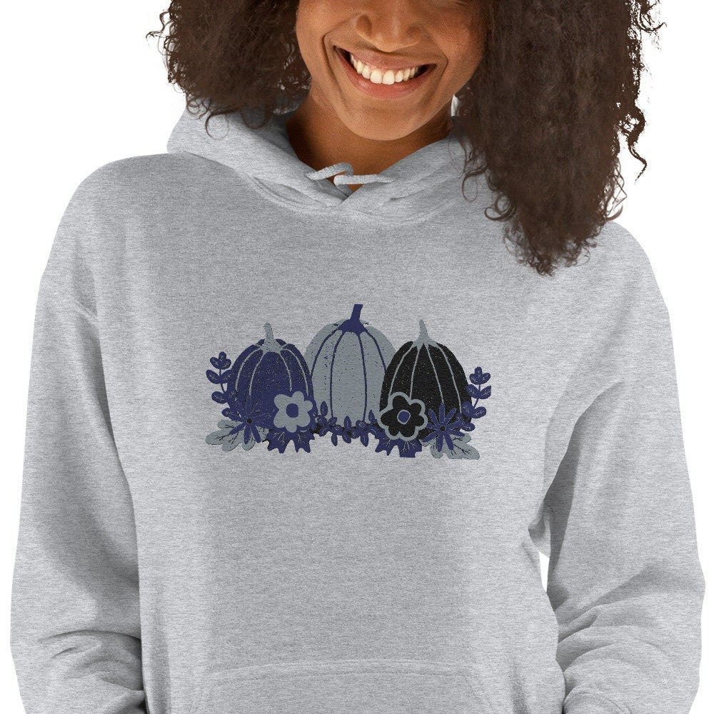 Embroidered Pumpkin hoodie, Pumpkin Sweatshirt, Thanksgiving Shirt, Fall Pumpkin Shirt, Embroidered Shirt, Autumn Sweatshirts