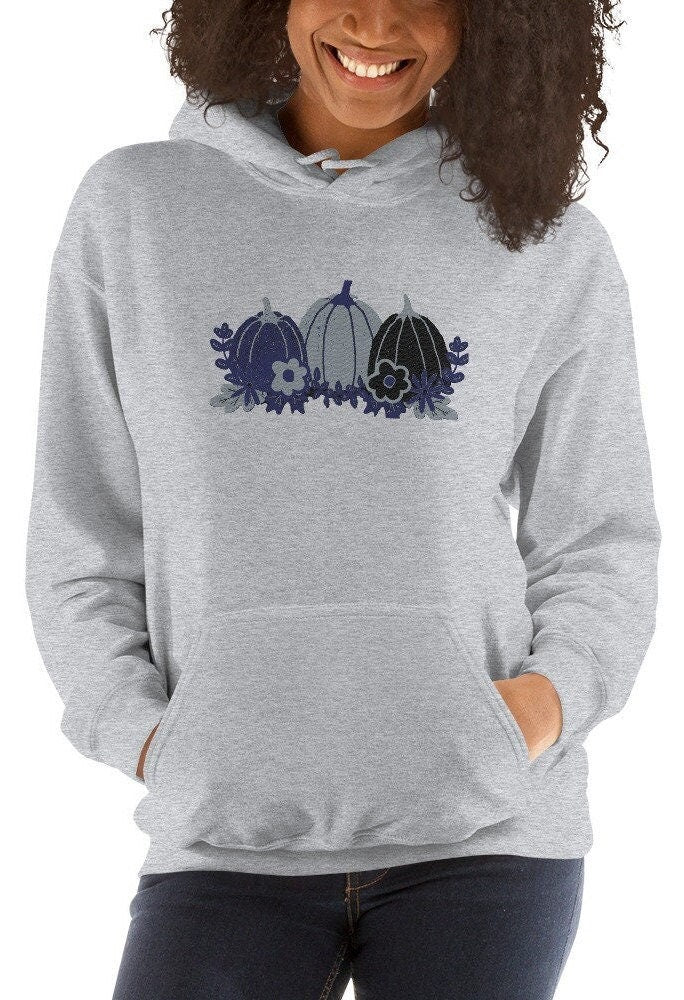 Embroidered Pumpkin hoodie, Pumpkin Sweatshirt, Thanksgiving Shirt, Fall Pumpkin Shirt, Embroidered Shirt, Autumn Sweatshirts