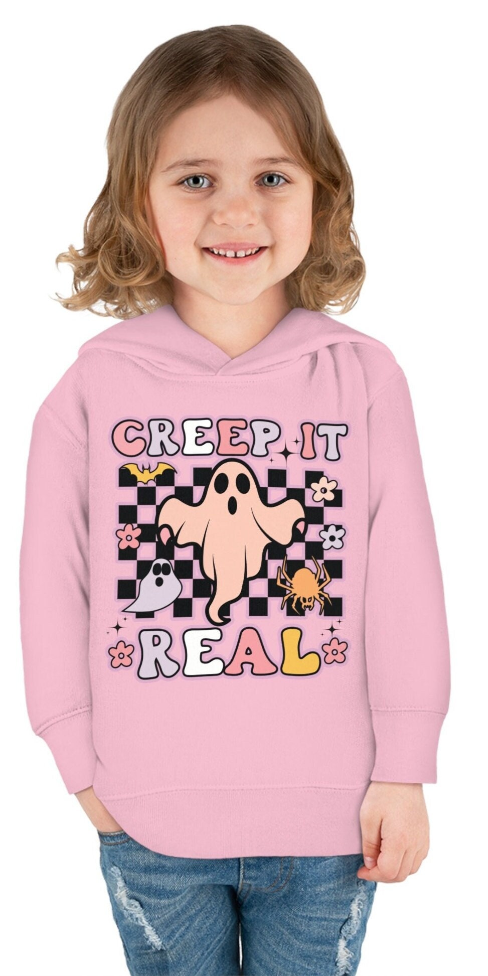 Creep It Real Toddler Hoodie, Halloween Kids Sweatshirt, Funny Halloween Tee, Kids Halloween Sweater, Spooky Toddler Pullover Fleece Hoodie