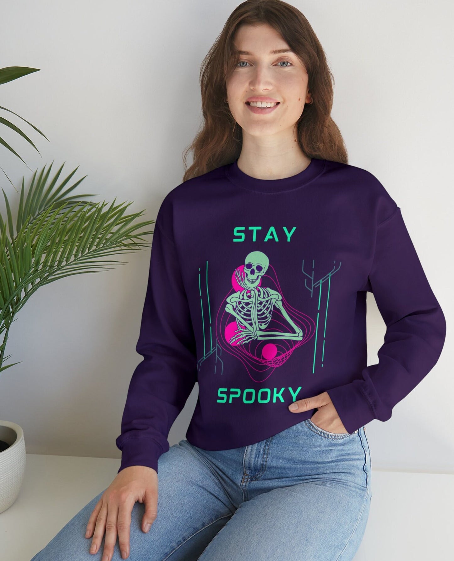 Halloween Skeleton Sweatshirt, Stay Spooky Skeleton Sweatshirt, Halloween Costumes