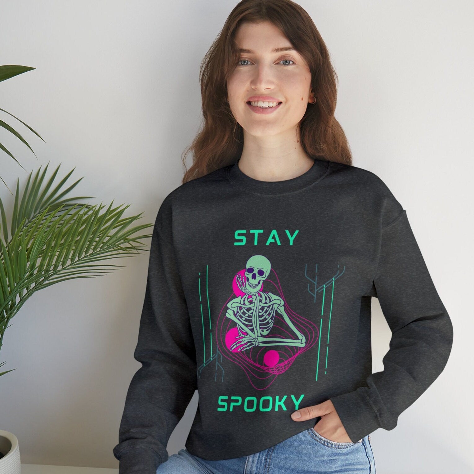 Halloween Skeleton Sweatshirt, Stay Spooky Skeleton Sweatshirt, Halloween Costumes