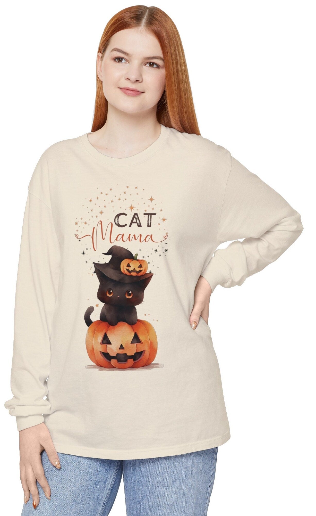 Comfort Colors Black Cat Shirt, Pumpkin Black Cat Mom Shirt, Black Cat Halloween, Spooky Season Shirt