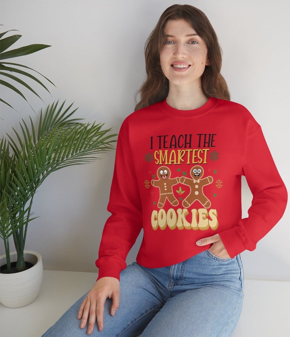 Teacher Of Smart Cookies Sweatshirt, Christmas Cookies Sweatshirt, Teacher Christmas Gift, Teacher Holiday Pullover