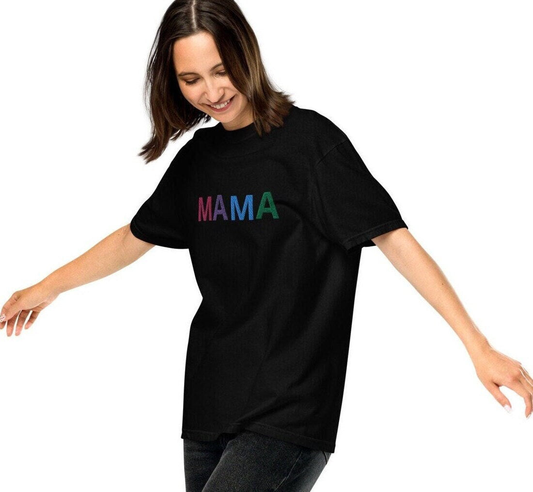 Embroidered Mama t-shirt, Mother day gift, pregnency annoincement