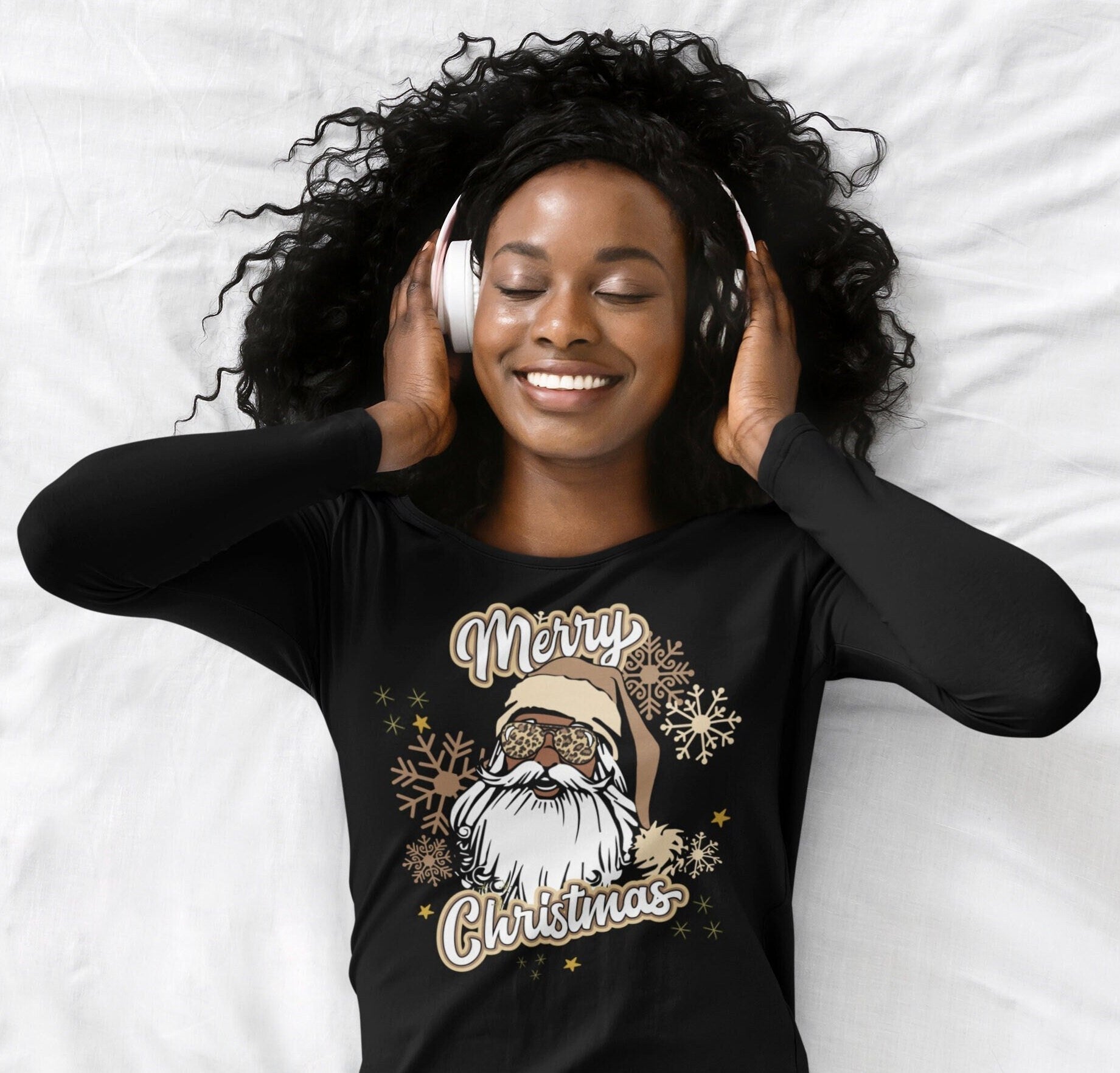 Black Santa Long Sleeve Tee