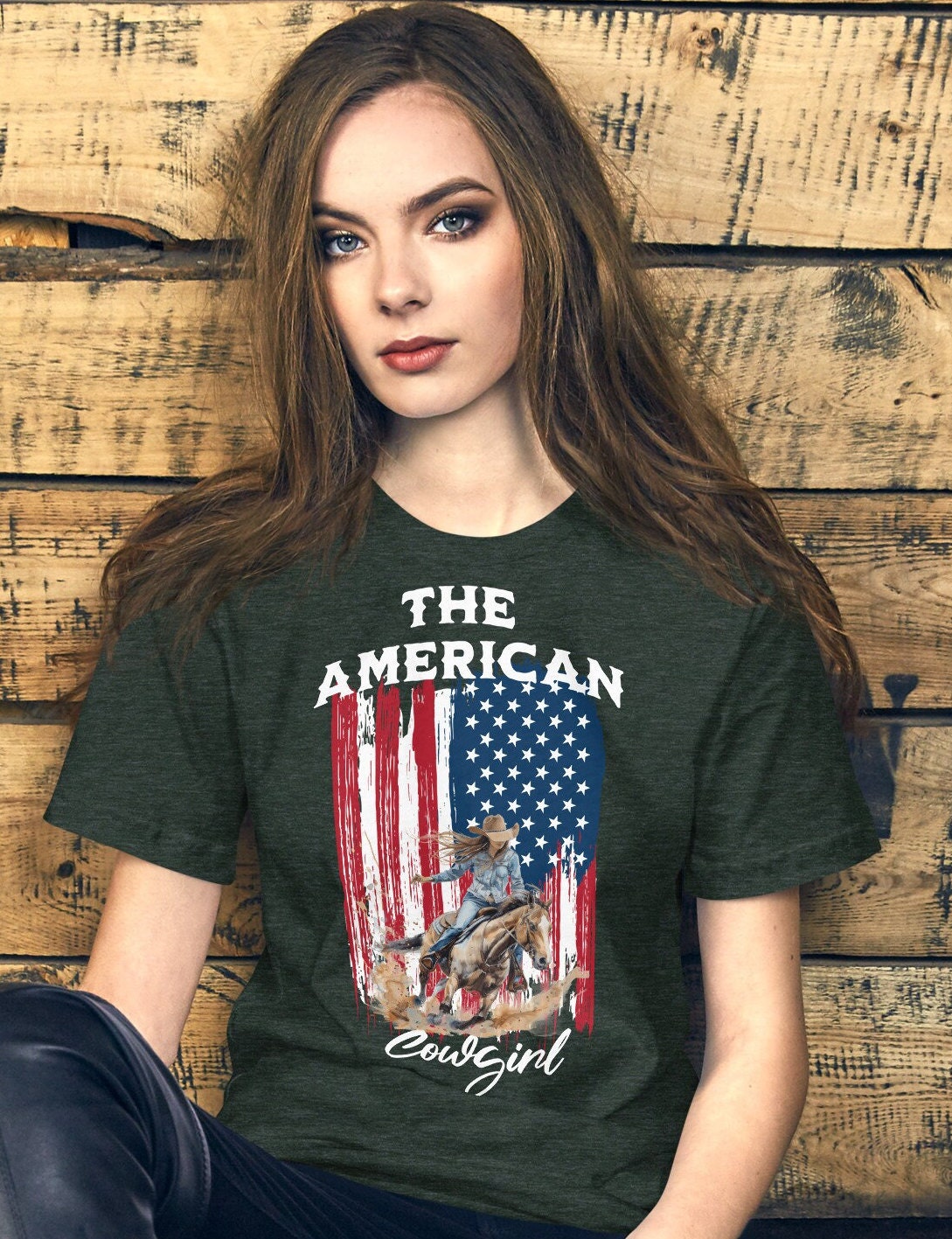 USA Flag Cowgirl  t-shirt, Patriotic Tee, 4th of july, Independence Shirt