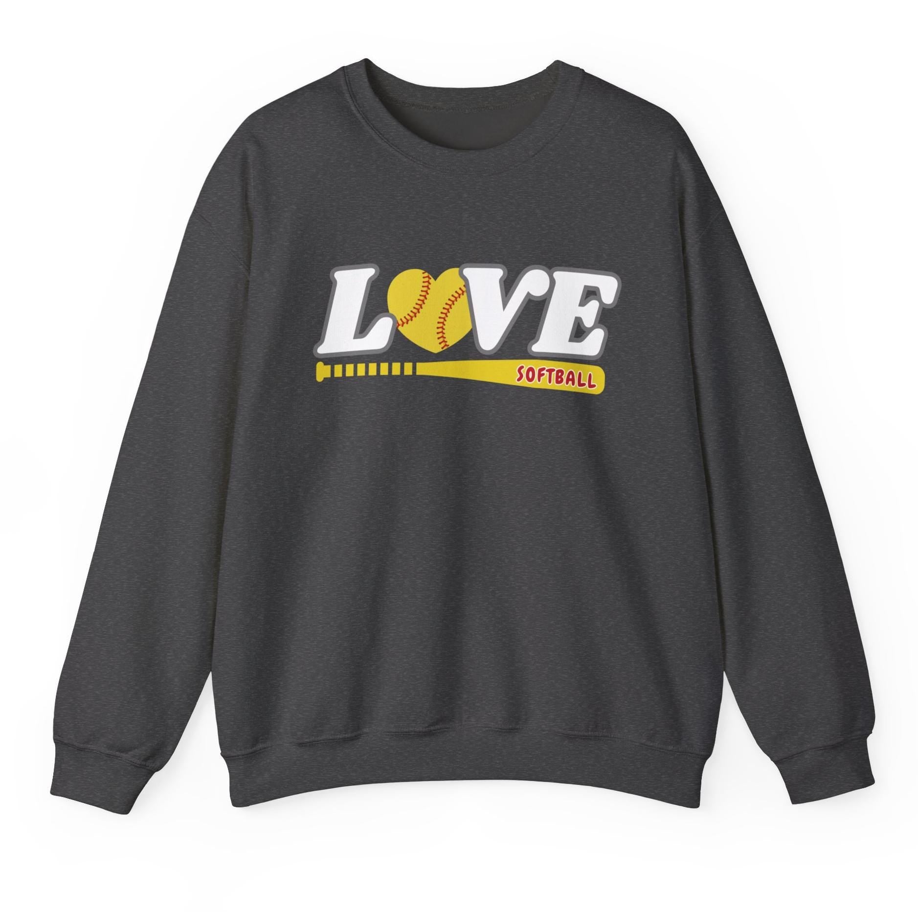 Love Softball Crewneck Sweatshirt | Perfect Gift for Softball Lovers, Sports Apparel, Cozy Fall Fashion, Game Day Gear, Unisex Sweatshirt