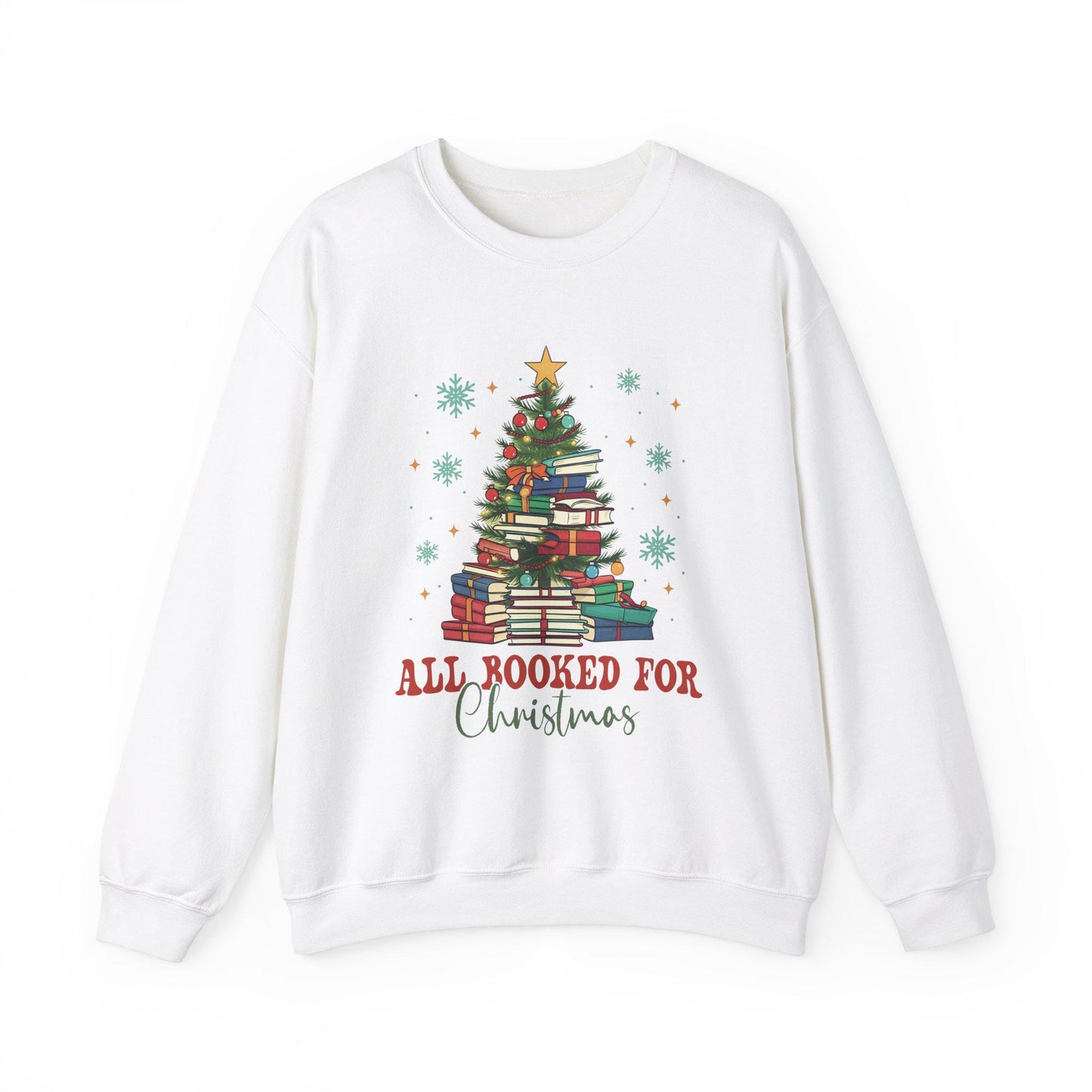 All Booked for Christmas Sweatshirt - Cozy Holiday Apparel for Book Lovers, Christmas Gift, Winter Fashion, Unisex Crewneck