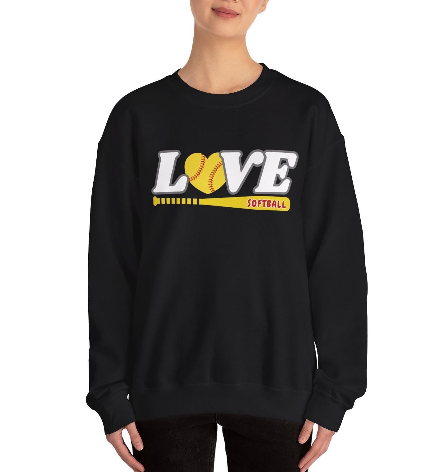 Love Softball Crewneck Sweatshirt | Perfect Gift for Softball Lovers, Sports Apparel, Cozy Fall Fashion, Game Day Gear, Unisex Sweatshirt
