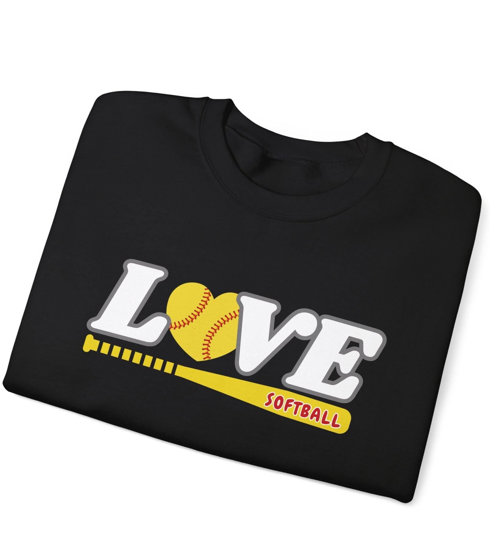 Love Softball Crewneck Sweatshirt | Perfect Gift for Softball Lovers, Sports Apparel, Cozy Fall Fashion, Game Day Gear, Unisex Sweatshirt