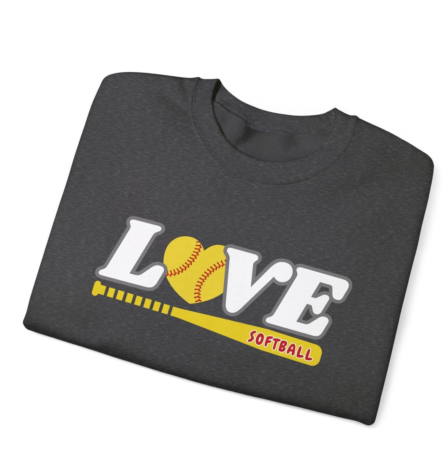 Love Softball Crewneck Sweatshirt | Perfect Gift for Softball Lovers, Sports Apparel, Cozy Fall Fashion, Game Day Gear, Unisex Sweatshirt