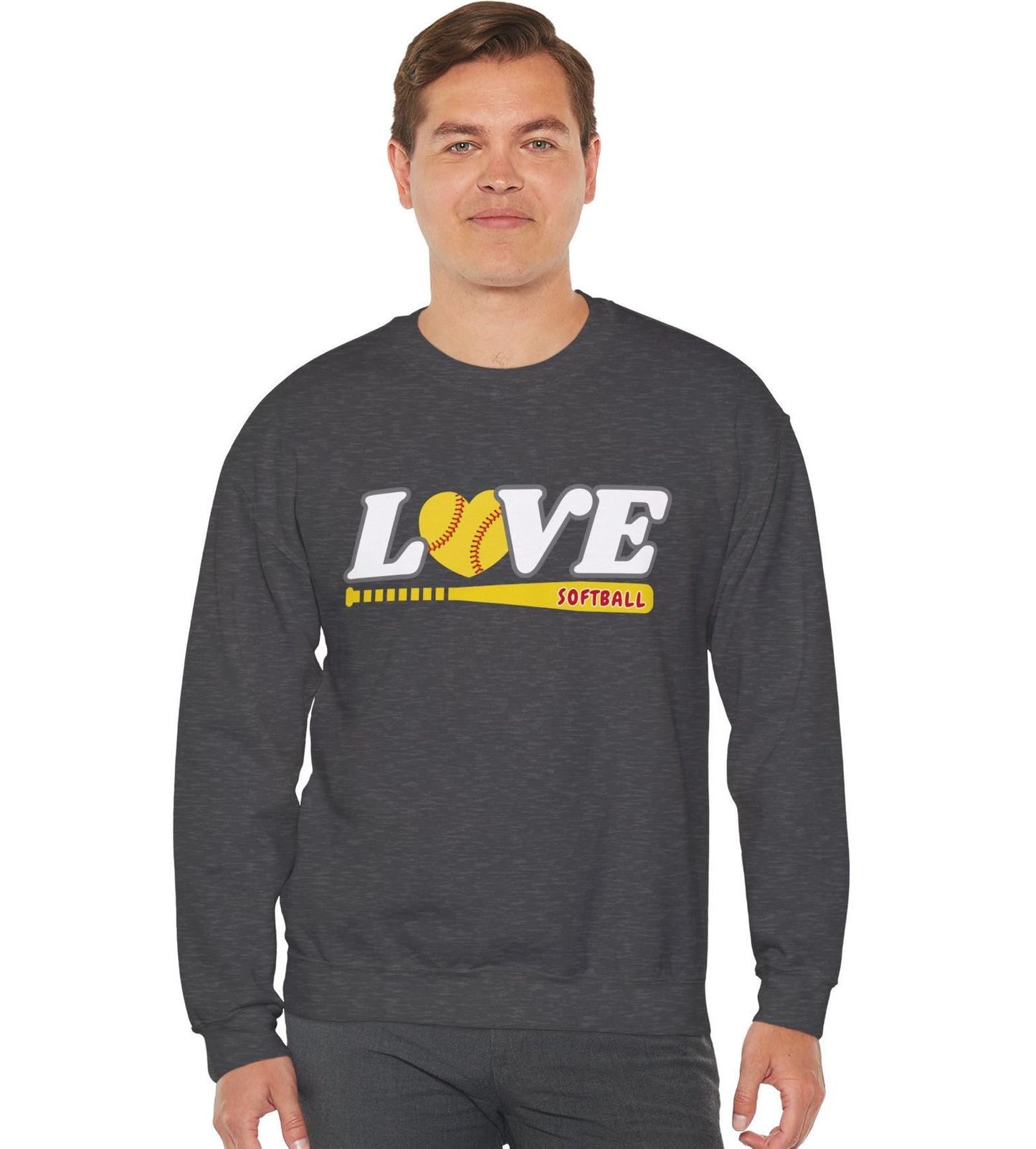 Love Softball Crewneck Sweatshirt | Perfect Gift for Softball Lovers, Sports Apparel, Cozy Fall Fashion, Game Day Gear, Unisex Sweatshirt