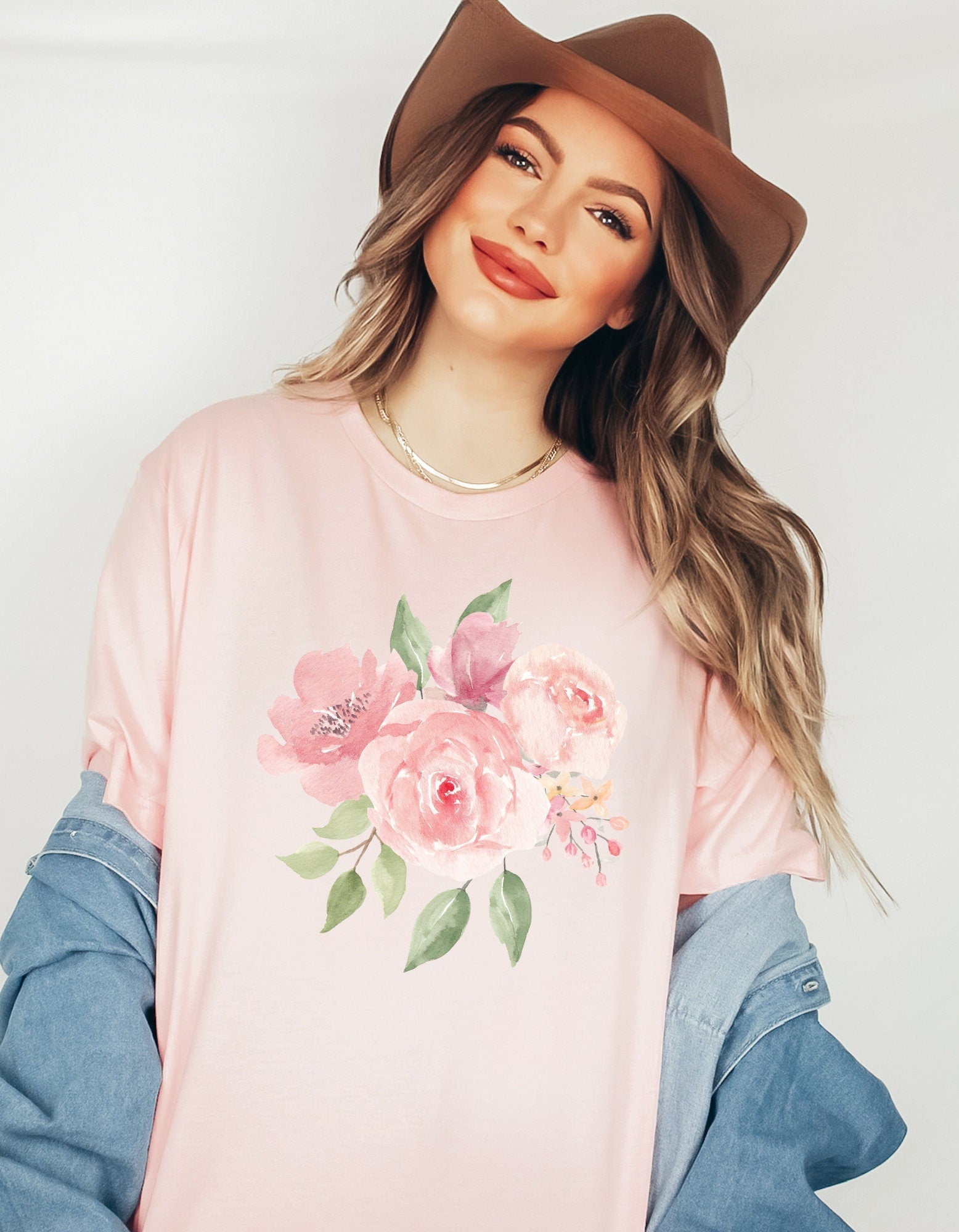 Unisex Jersey Watercolor Flower Tee, Floral T-Shirt, Mother's Gift T-Shirt, Colorful Cute T-Shirt