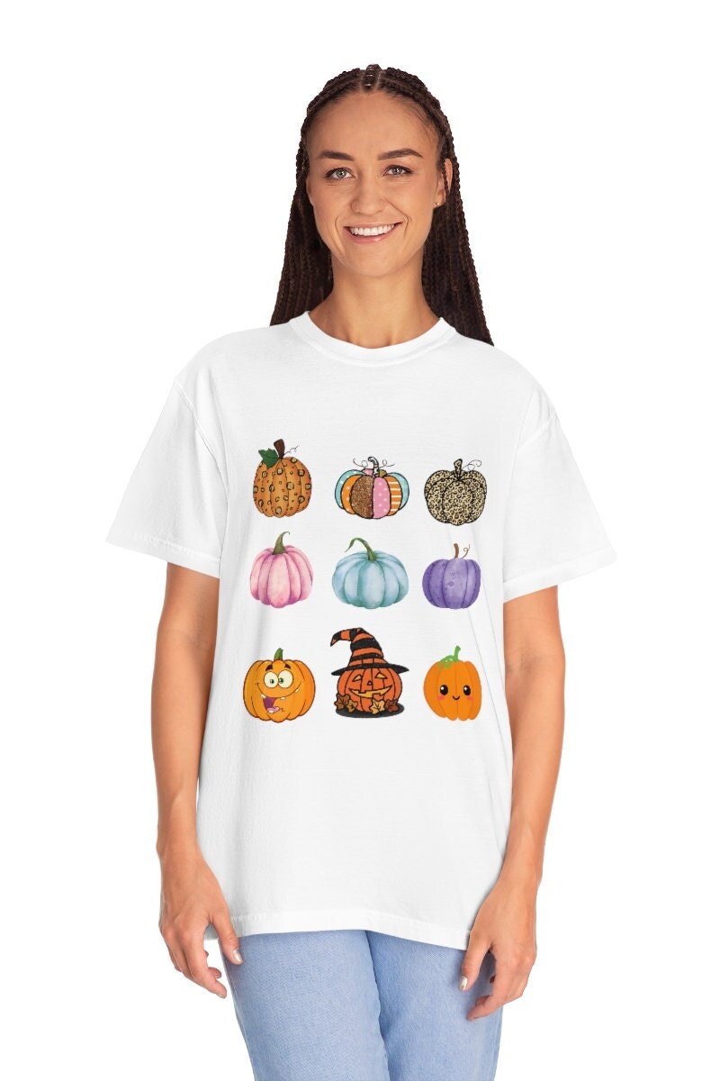 Comfort Colors Pumpkin Shirt, Unisex Pumpkin Patch Garment-Dyed T-shirt. Halloween T-Shirt, Halloween pumpkin tee