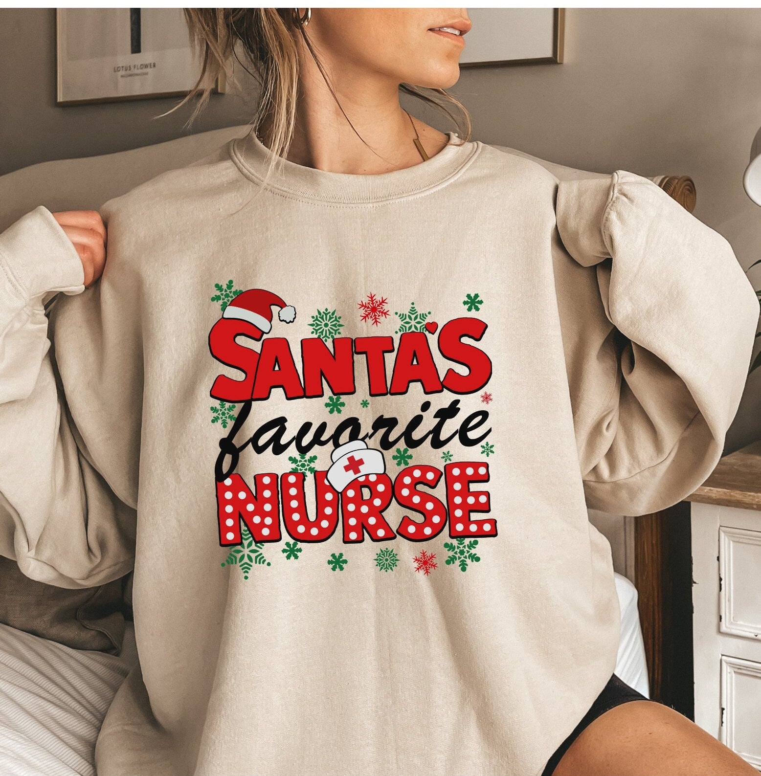 Nurse Christmas Sweatshirt, Crewneck for Women RN, Nurse Unisex Shirt, Nurse Gift